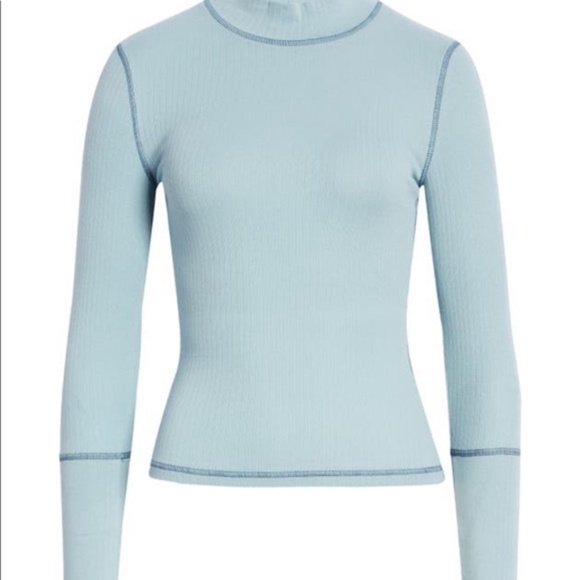 FREE PEOPLE BOHO KNIT TOP PULLOVER KNIT LONG SLEEVES MOCK NECK COTTON TEE A3C - Picture 7 of 16